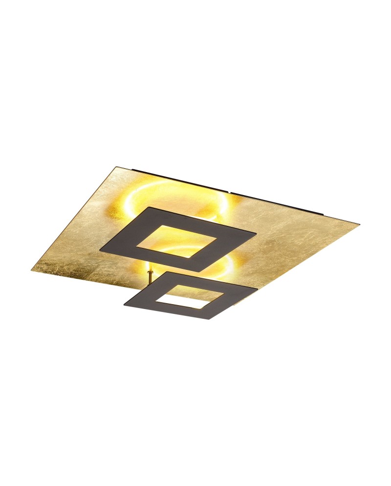 DALIA * PLAFÓN CUADRADO 24W+24W - ORO + NEGRO